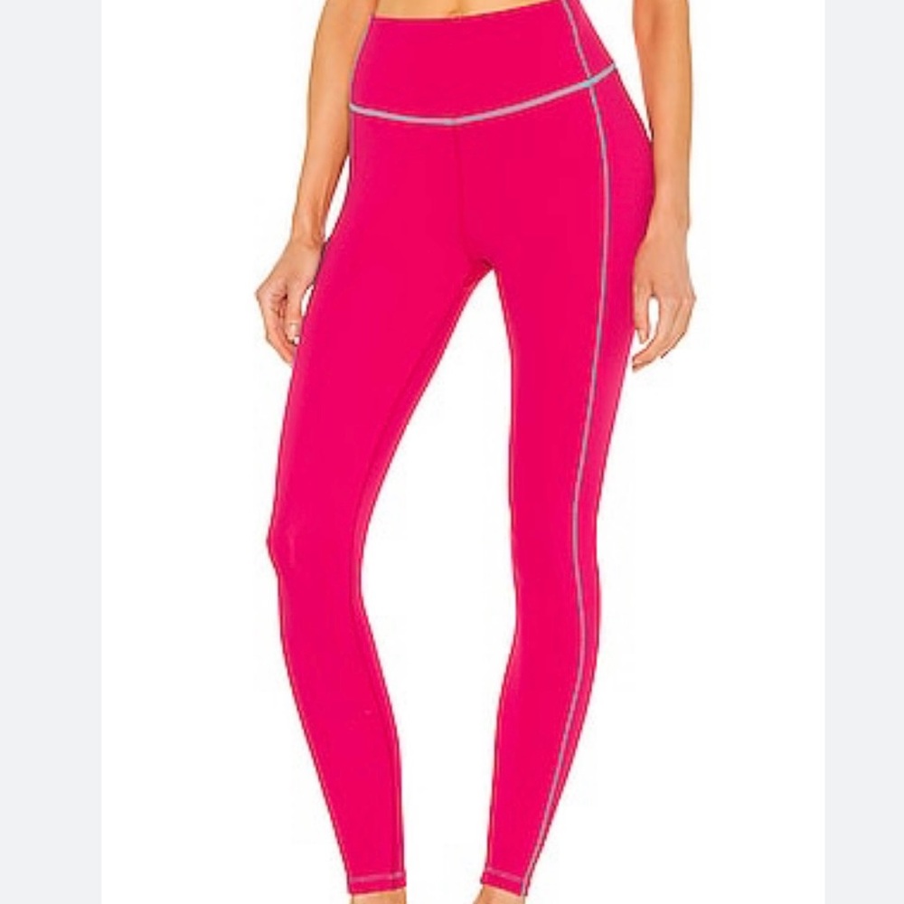 Splits59 Hot Pink Leggings with Silver Accents